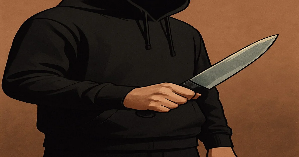 شخص يمسك سكين كسلاح أبيض أثناء مشادة لشرح متى تتحول الحيازة إلى تهديد أو شروع في اعتداء وفق القانون المصري