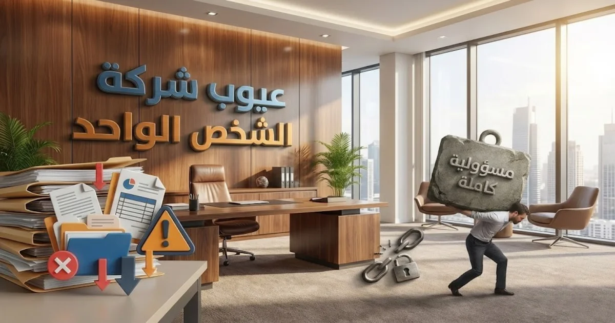عيوب شركة الشخص الواحد في مصر وتأثيرها على المسؤولية المحدودة والإجراءات والتسجيلات بعد التأسيس
