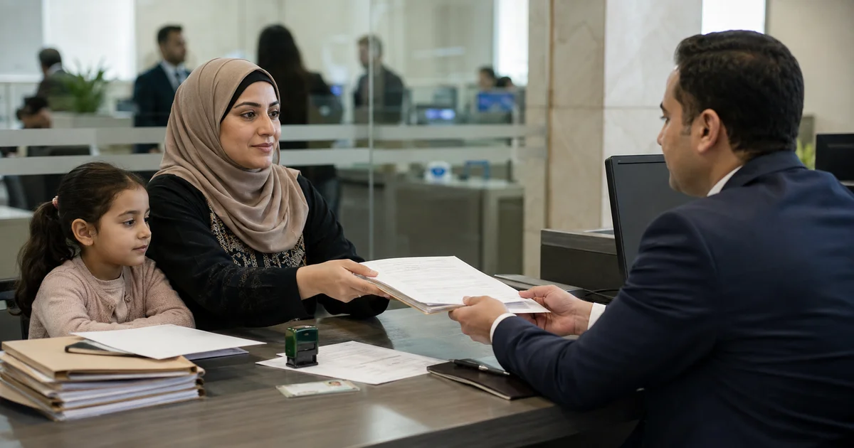 أم تقدم مستندات تنفيذ حكم النفقة إلى موظف لاستكمال إجراءات بنك ناصر