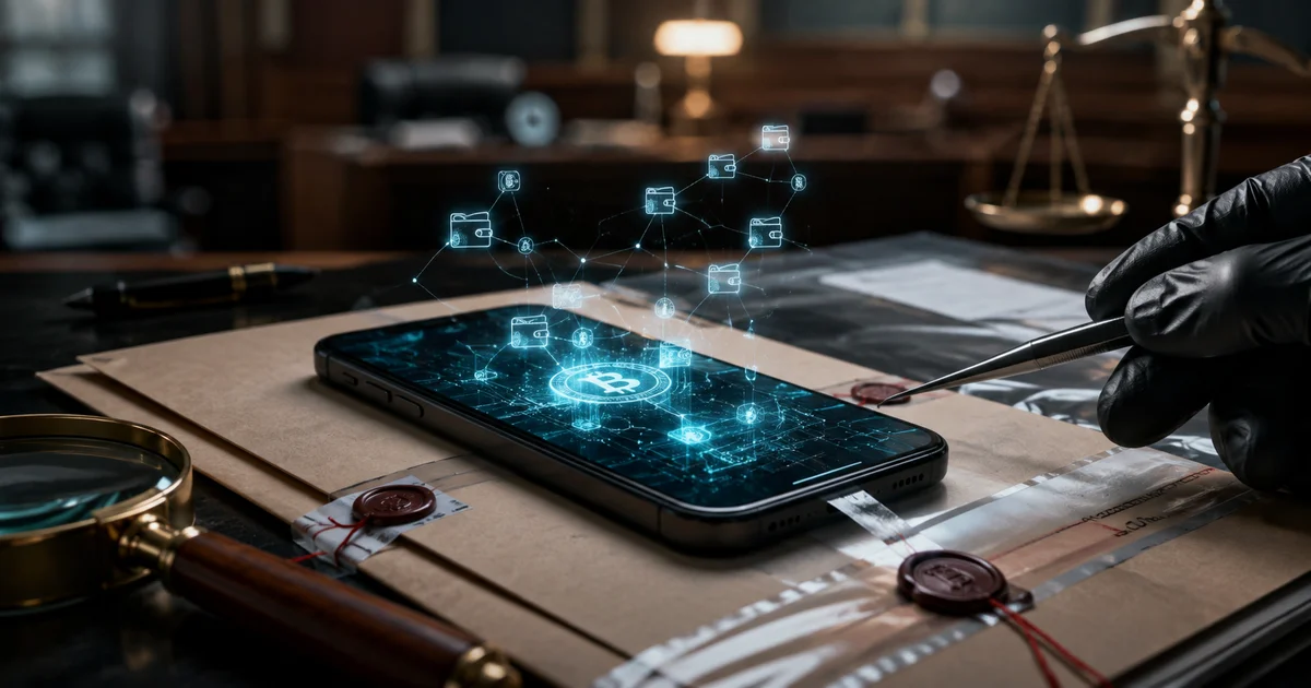 فحص الهاتف في قضية عملات رقمية وتحليل بيانات العملات المشفرة كدليل رقمي