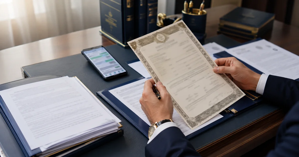 محامٍ يراجع مستندات ورسائل إثبات الطلاق عند الإنكار