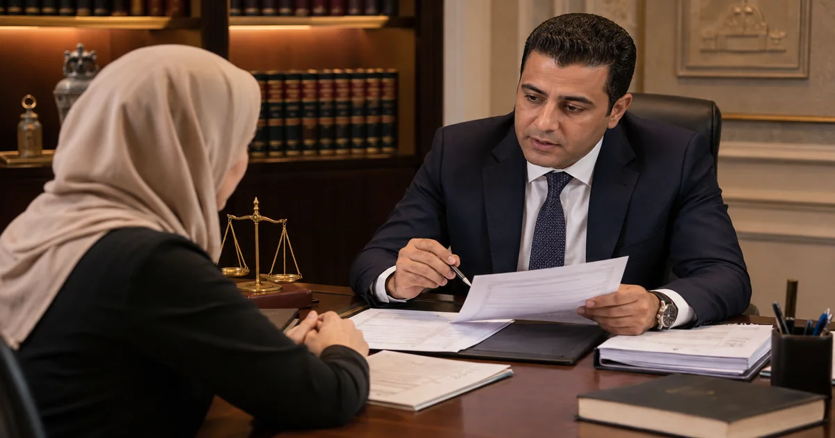 محامي أسرة يراجع مستندات الدفع بصوريه مقدم الصداق فى دعوى الخلع
