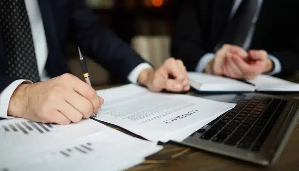 توقيع شخص على عقد اتفاق بين طرفين داخل مصر مع توضيح الشرط الجزائي وبنود الفسخ والاستلام