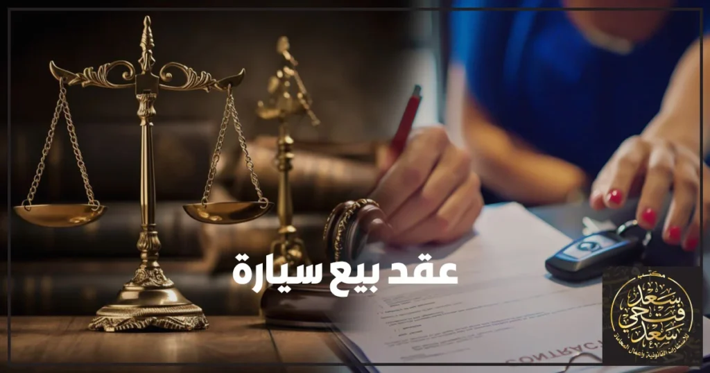 نموذج عقد بيع سيارة قانوني جاهز للطباعة في مصر يوضح بيانات السيارة والشاسيه والموتور والثمن وطريقة السداد والتسليم وبنود المسؤولية قبل وبعد البيع لتجنب النزاع