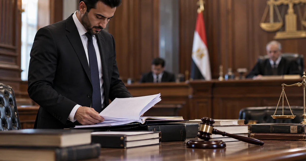 محامي قضايا تزوير في مصر يراجع ملف الدعوى ويعد الدفاع أمام المحكمة