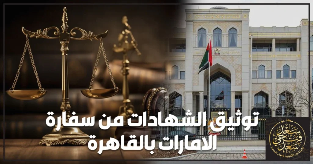 توثيق الشهادات من سفارة الامارات بالقاهرة مع ختم التصديقات الرسمية وتجهيز المستند للاستخدام داخل الإمارات.