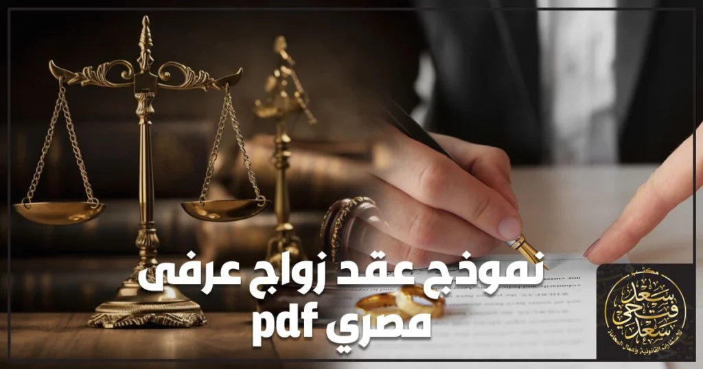 نموذج عقد زواج عرفى مصري PDF مكتوب ببيانات الزوجين والشهود مع بنود المهر لتقليل مخاطر الإنكار وتسهيل الإثبات في مصر
