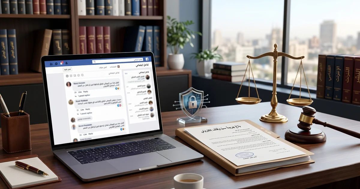 تصالح قانوني في قضية سب وقذف إلكتروني بعد محادثات ومنشورات مسيئة عبر الإنترنت.