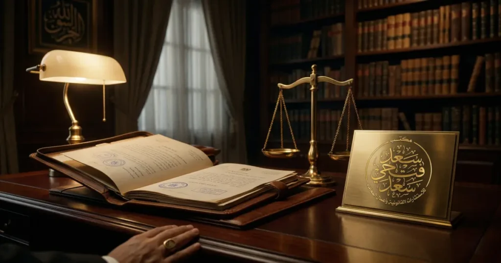 صورة قانونية تعبر عن الفرق بين التعاطي والاتجار في قضايا المخدرات داخل مكتب محاماة مصري.