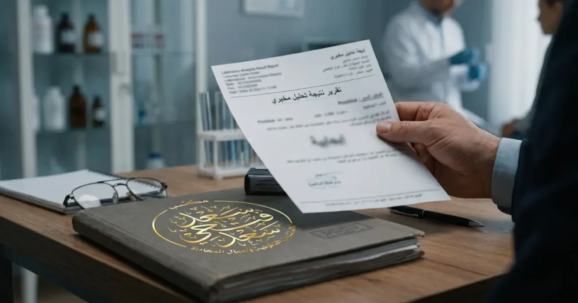 تحليل مخدرات ايجابي في مصر وظهور نتيجة فحص تثير القلق حول الموقف القانوني.