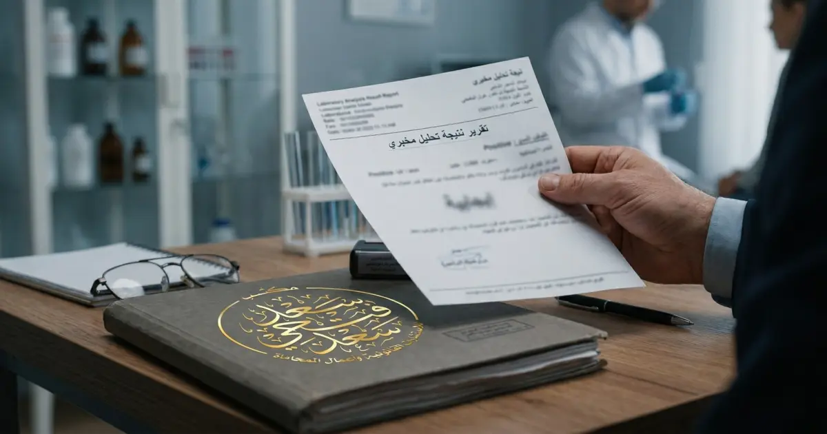 تحليل مخدرات ايجابي في مصر وظهور نتيجة فحص تثير القلق حول الموقف القانوني.