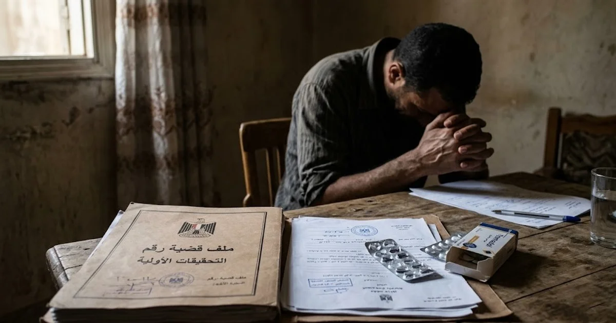 شخص يحمل ملف تحقيق داخل جهة رسمية في مشهد يعبر عن قضية مخدرات اول مرة في مصر