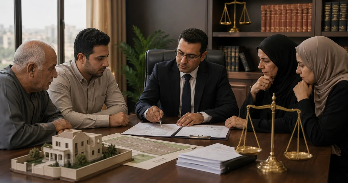 الفرز والتجنيب بين الورثة في مصر من خلال مستندات ملكية ومخطط تقسيم عقار موروث داخل مكتب محاماة متخصص.
