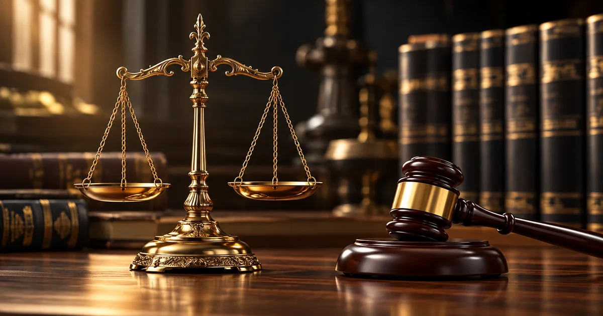 إخلاء سبيل بكفالة في مصر مع ميزان العدالة ومطرقة القاضي
