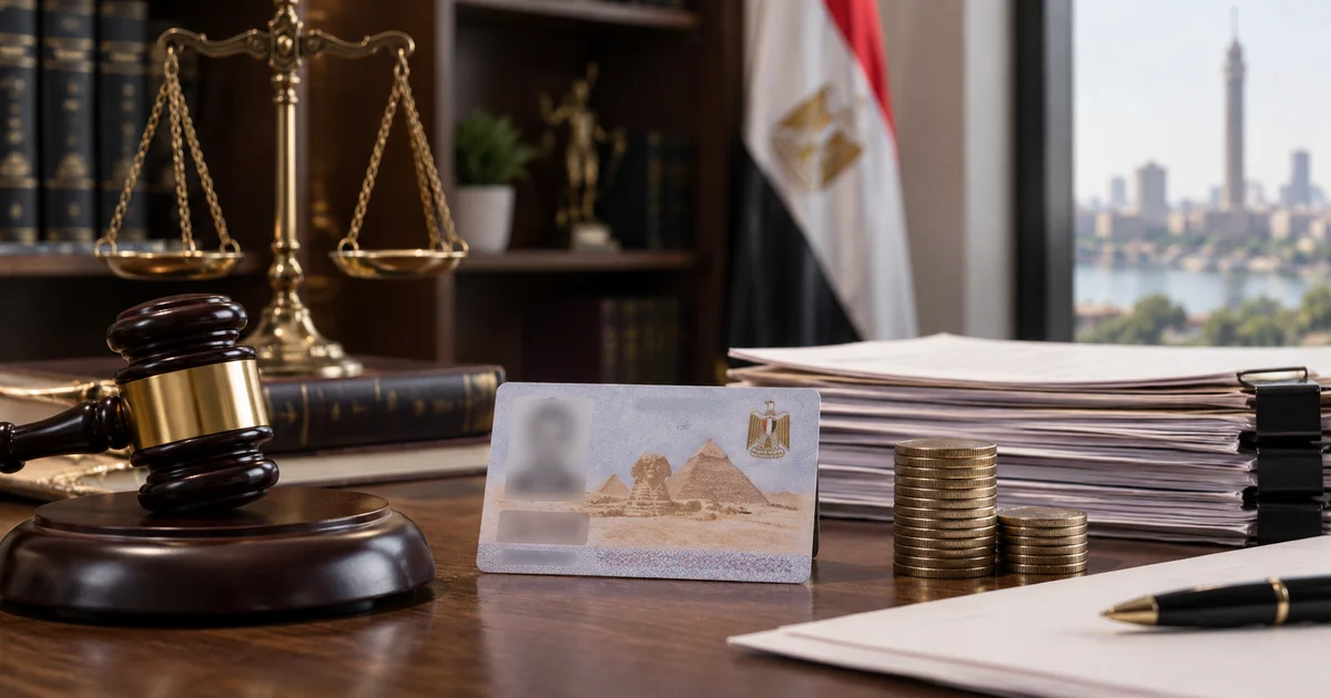غرامة تأخير تجديد البطاقة الشخصية في مصر مع بطاقة الرقم القومي وميزان العدالة
