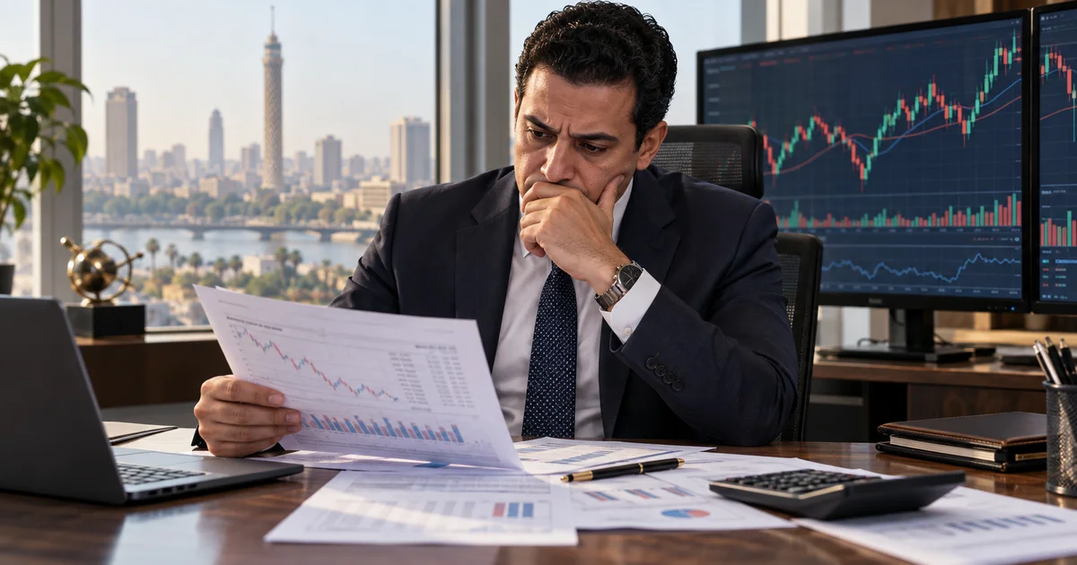 مستثمر يراجع مستندات التداول بعد خطأ شركة السمسرة في تنفيذ أمر البيع